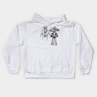 Royal King and Queen Doodle Kids Hoodie